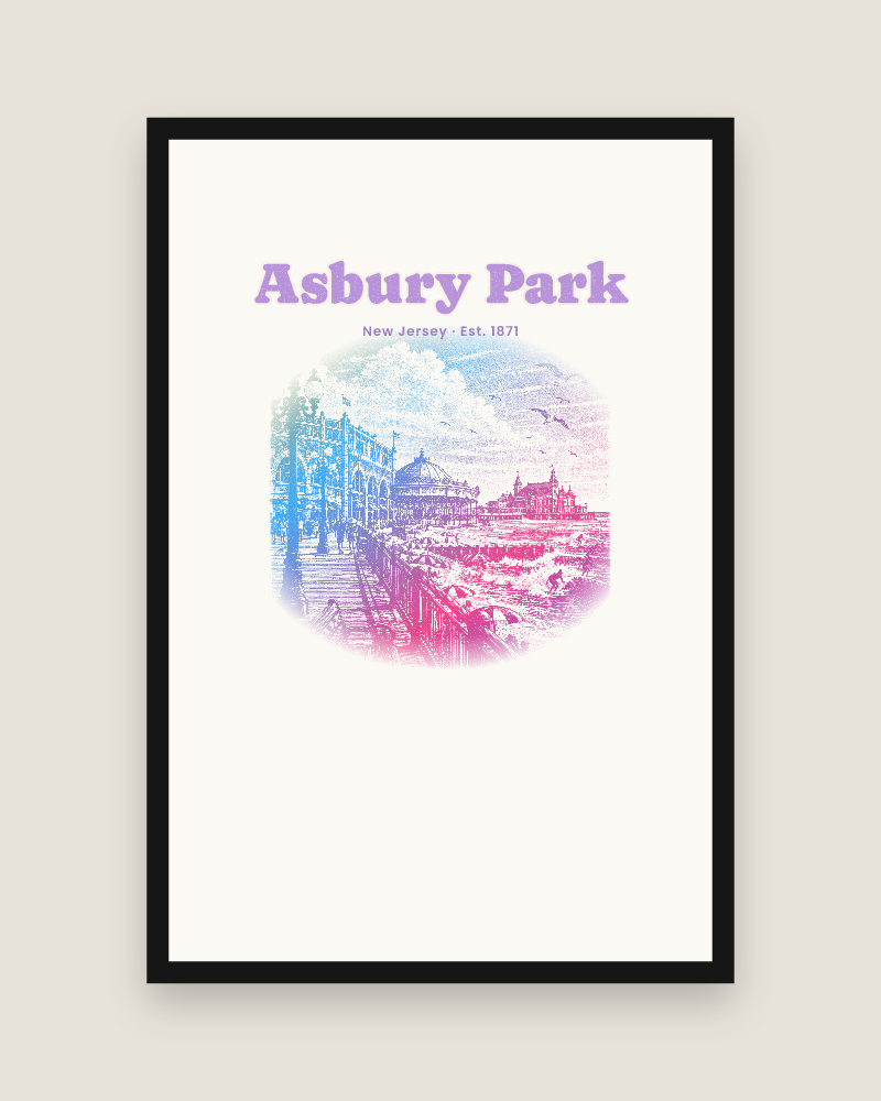 Asbury Park Boardwalk Casino Matte Poster