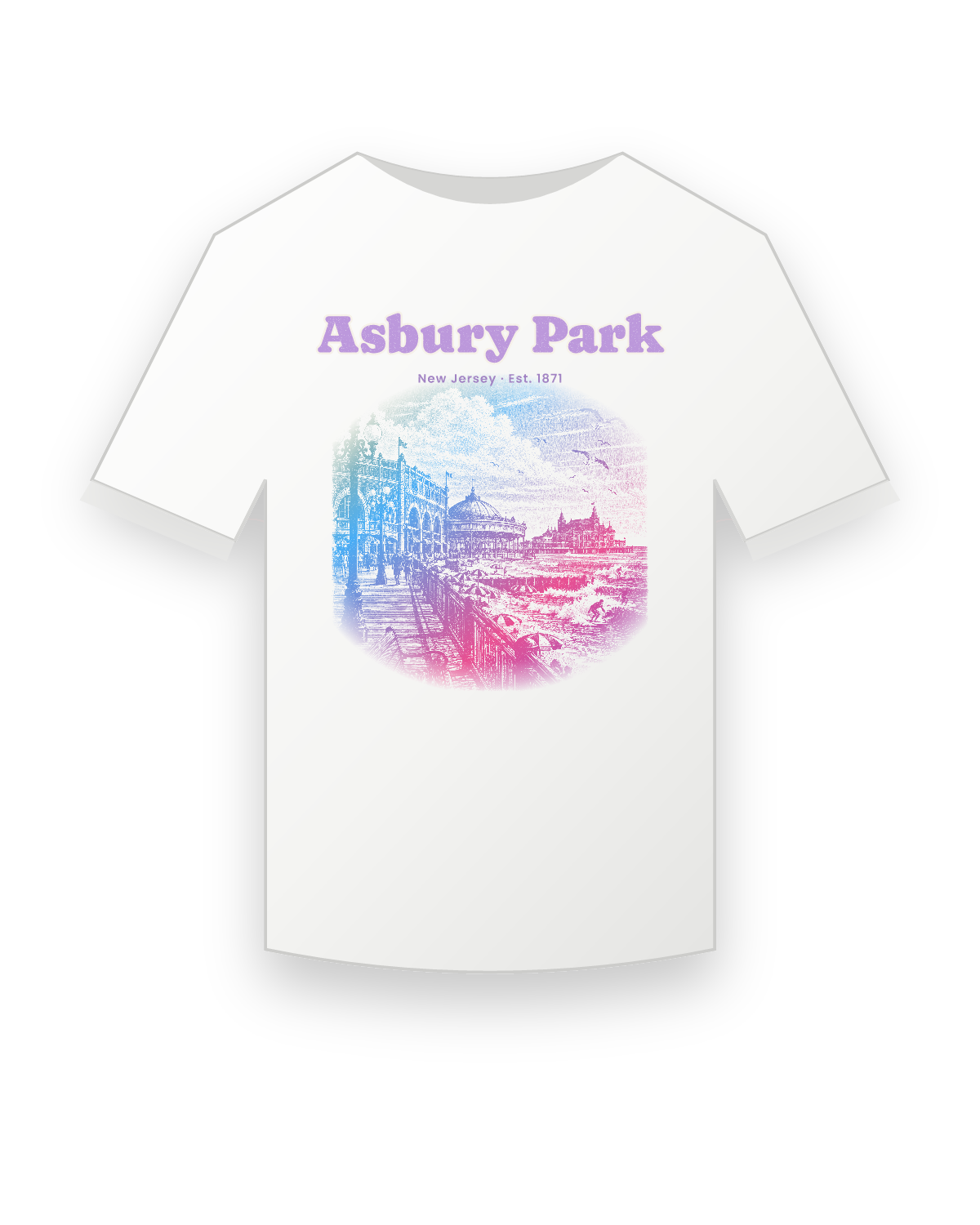 Asbury Park Boardwalk Casino Youth Tee in White