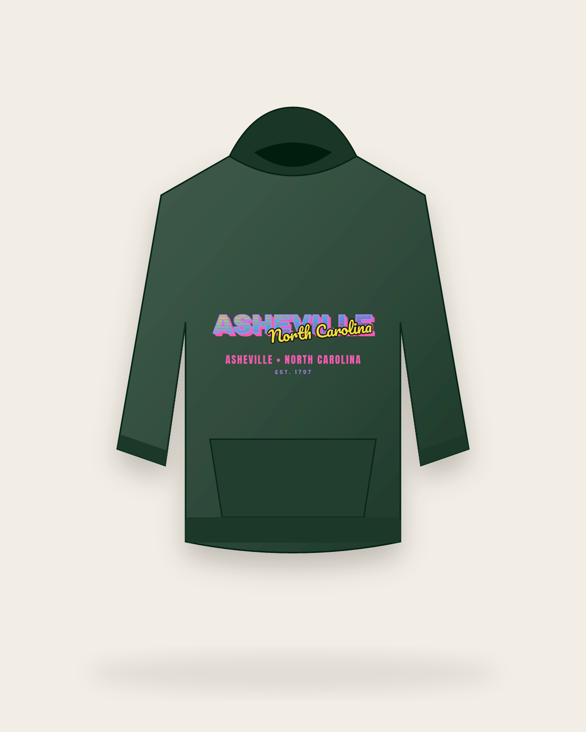 Asheville Music TV Hooded Sweatshirt in Forest Green