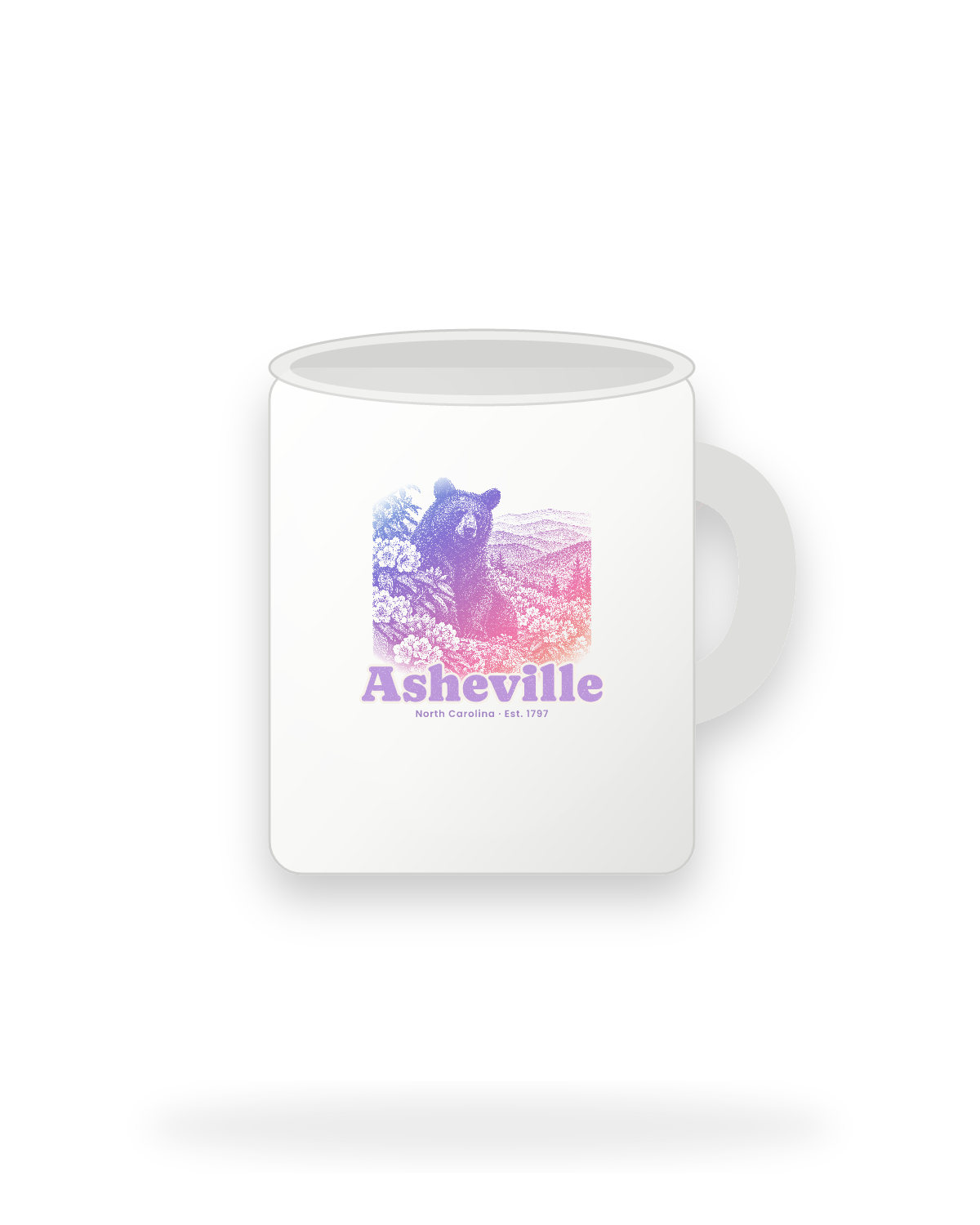 Asheville Black Bear Ceramic Mug 11oz in White