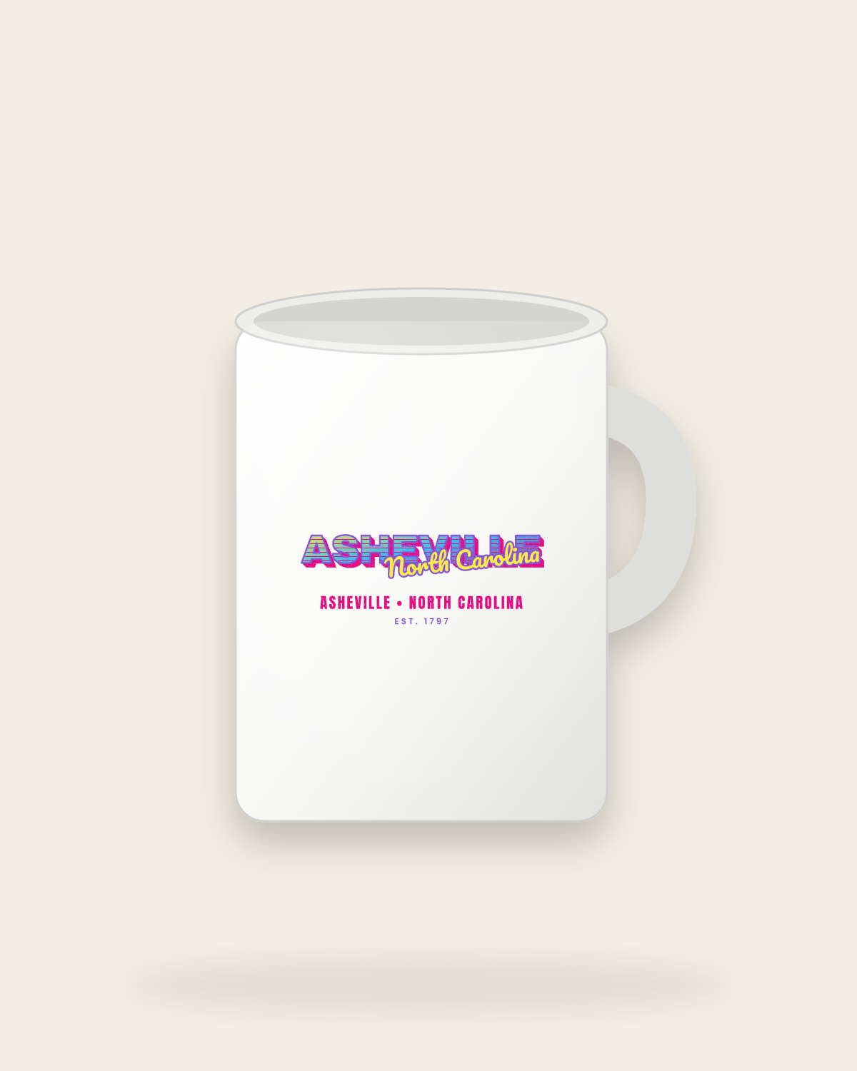 Asheville Music TV Ceramic Mug 15oz in White