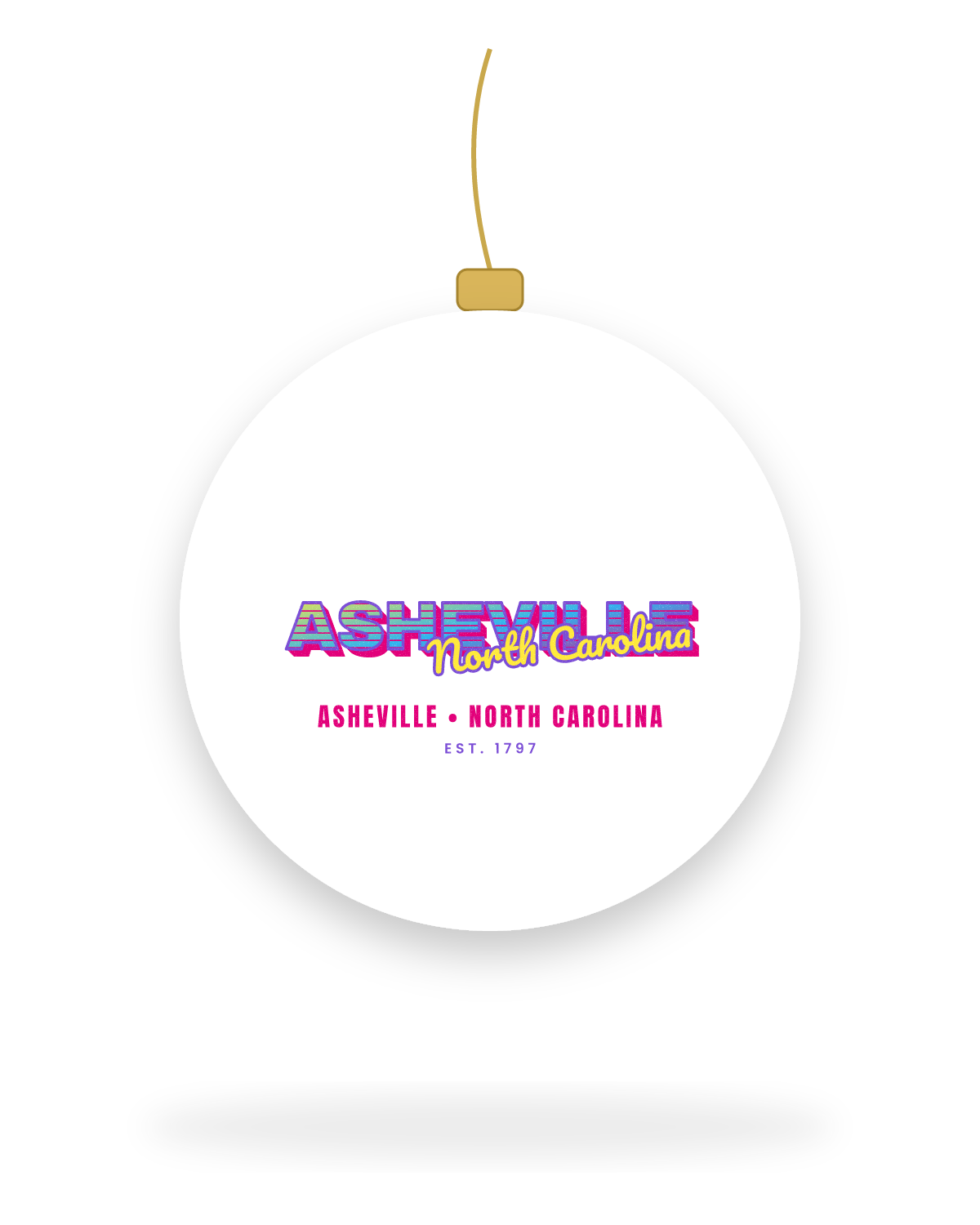 Asheville Music TV Ceramic Ornament in White