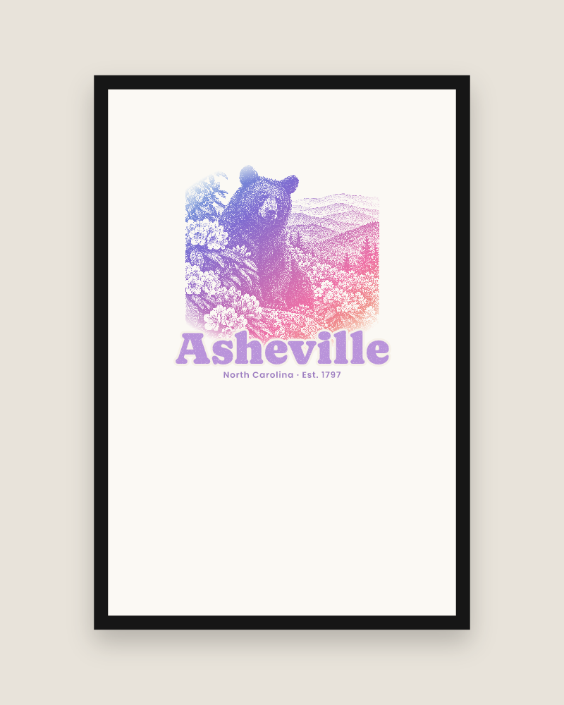 Asheville Black Bear Matte Poster