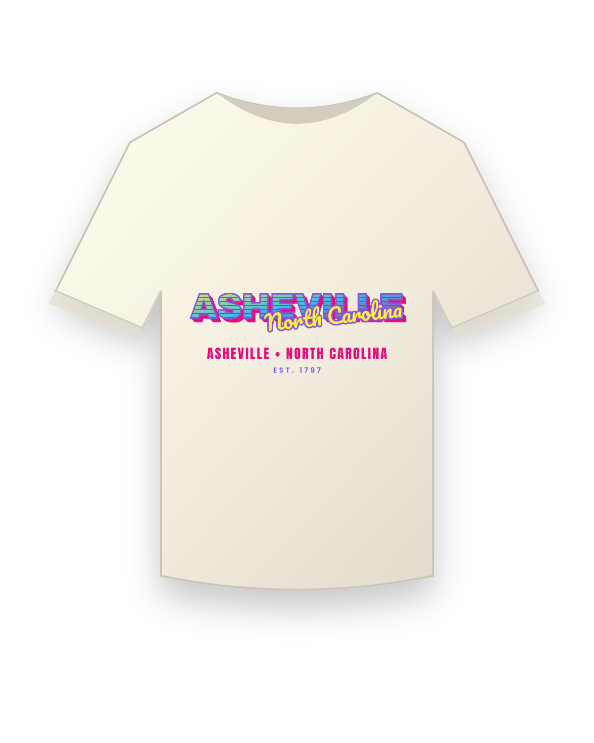 Asheville Music TV Vintage Wash Tee in Ivory