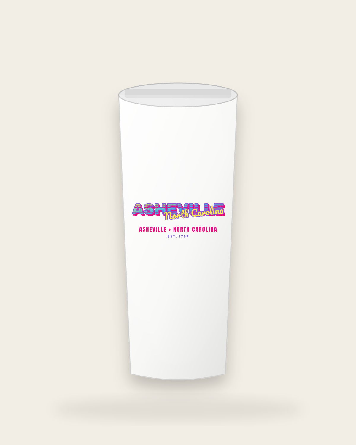 Asheville Music TV Insulated Tumbler 20oz in White