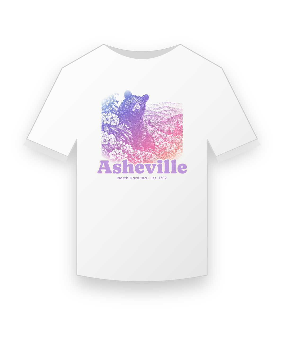 Asheville Black Bear Youth Tee in White