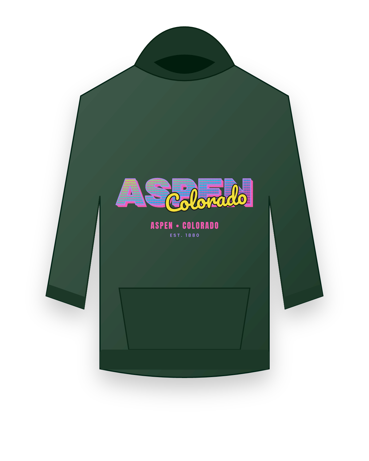 Aspen Music TV Hooded Sweatshirt in Forest Green