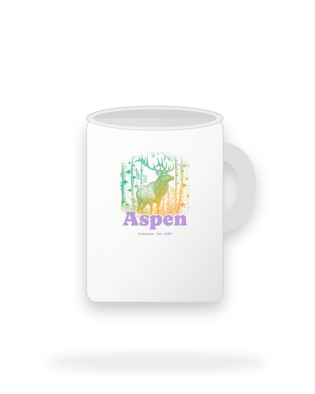 Aspen Elk in the Aspens Ceramic Mug 15oz in White