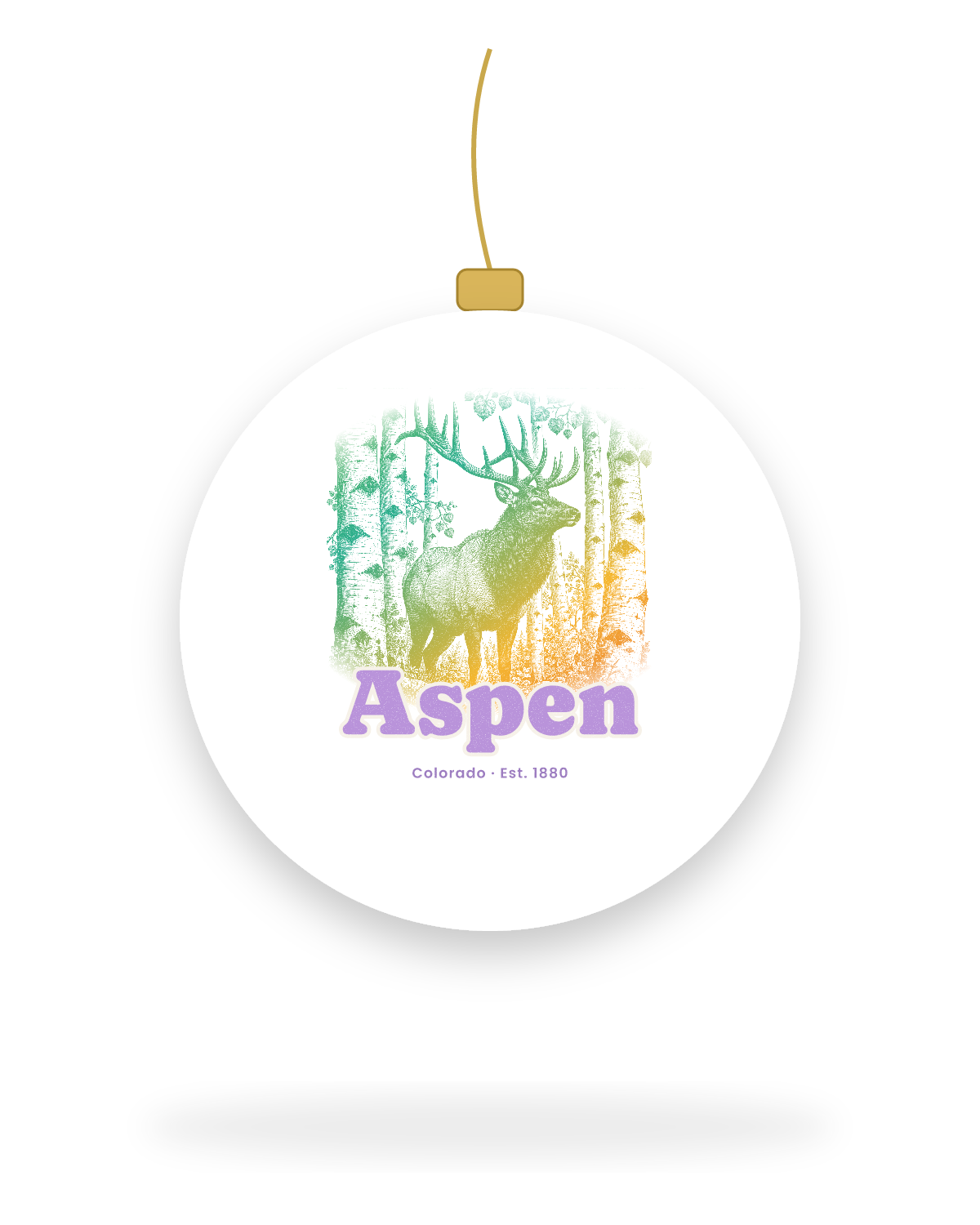Aspen Elk in the Aspens Ceramic Ornament in White
