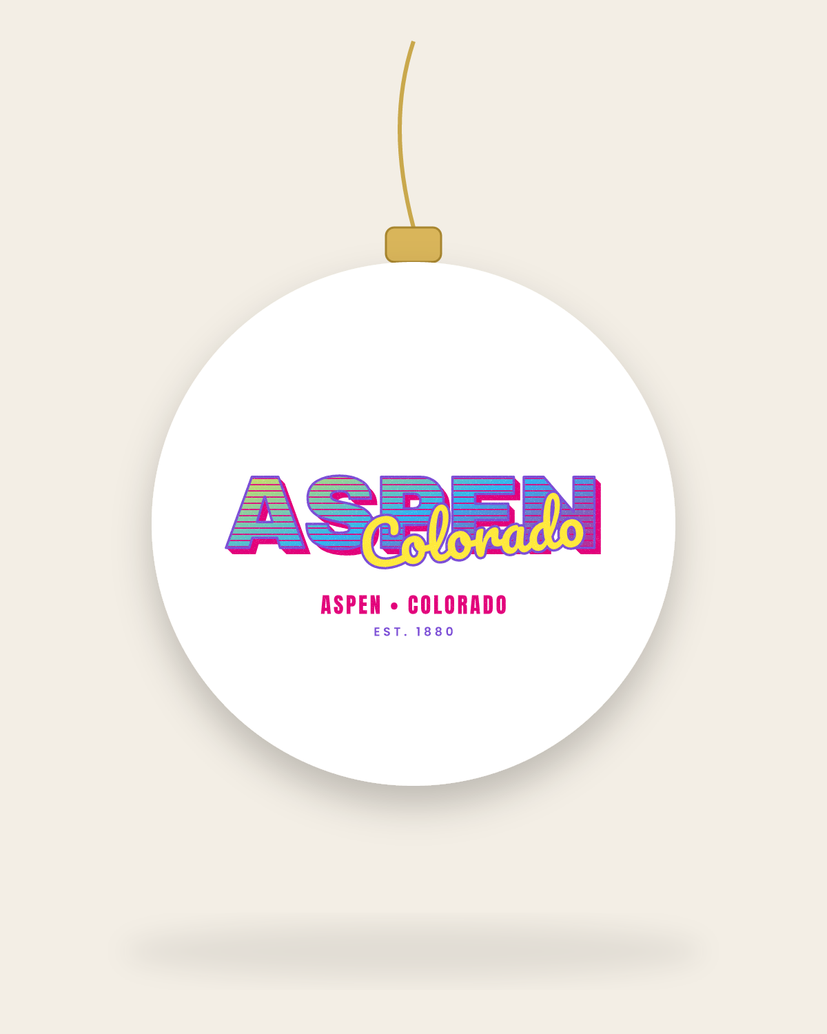 Aspen Music TV Ceramic Ornament in White