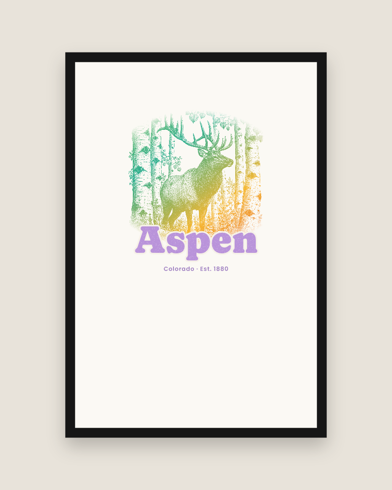 Aspen Elk in the Aspens Matte Poster