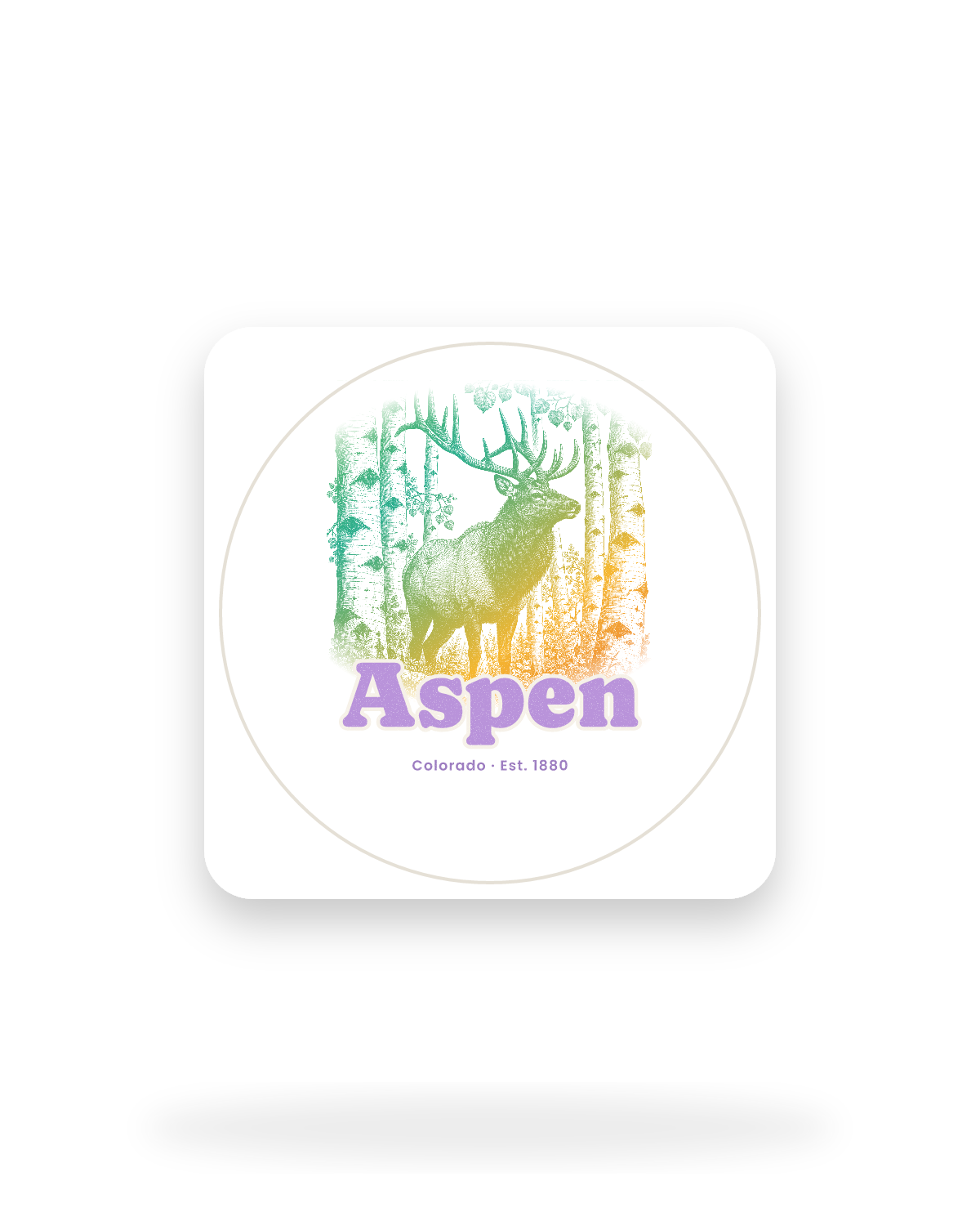 Aspen Elk in the Aspens Kiss-Cut Sticker in White