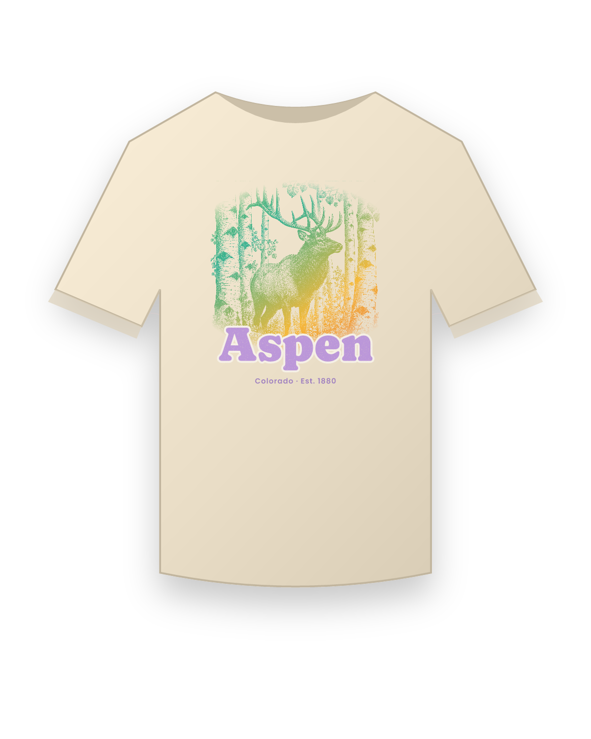 Aspen Elk in the Aspens Organic Cotton Tee in Natural