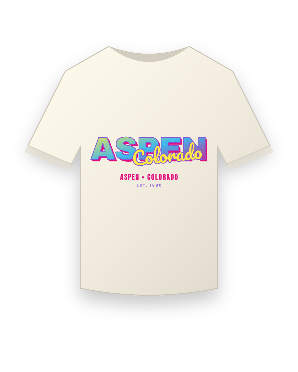 Aspen Music TV Vintage Wash Tee in Ivory