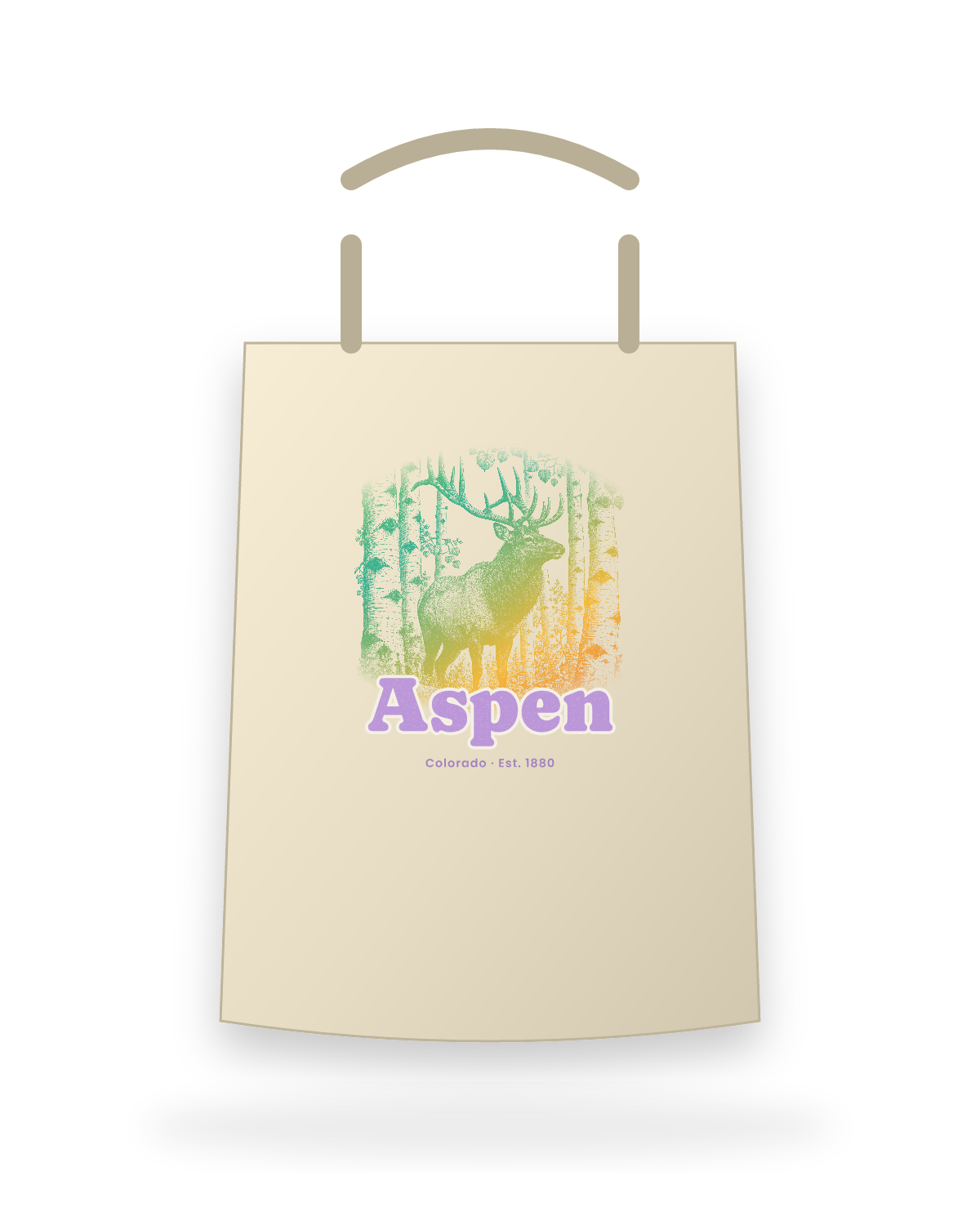 Aspen Elk in the Aspens Canvas Tote in Beige