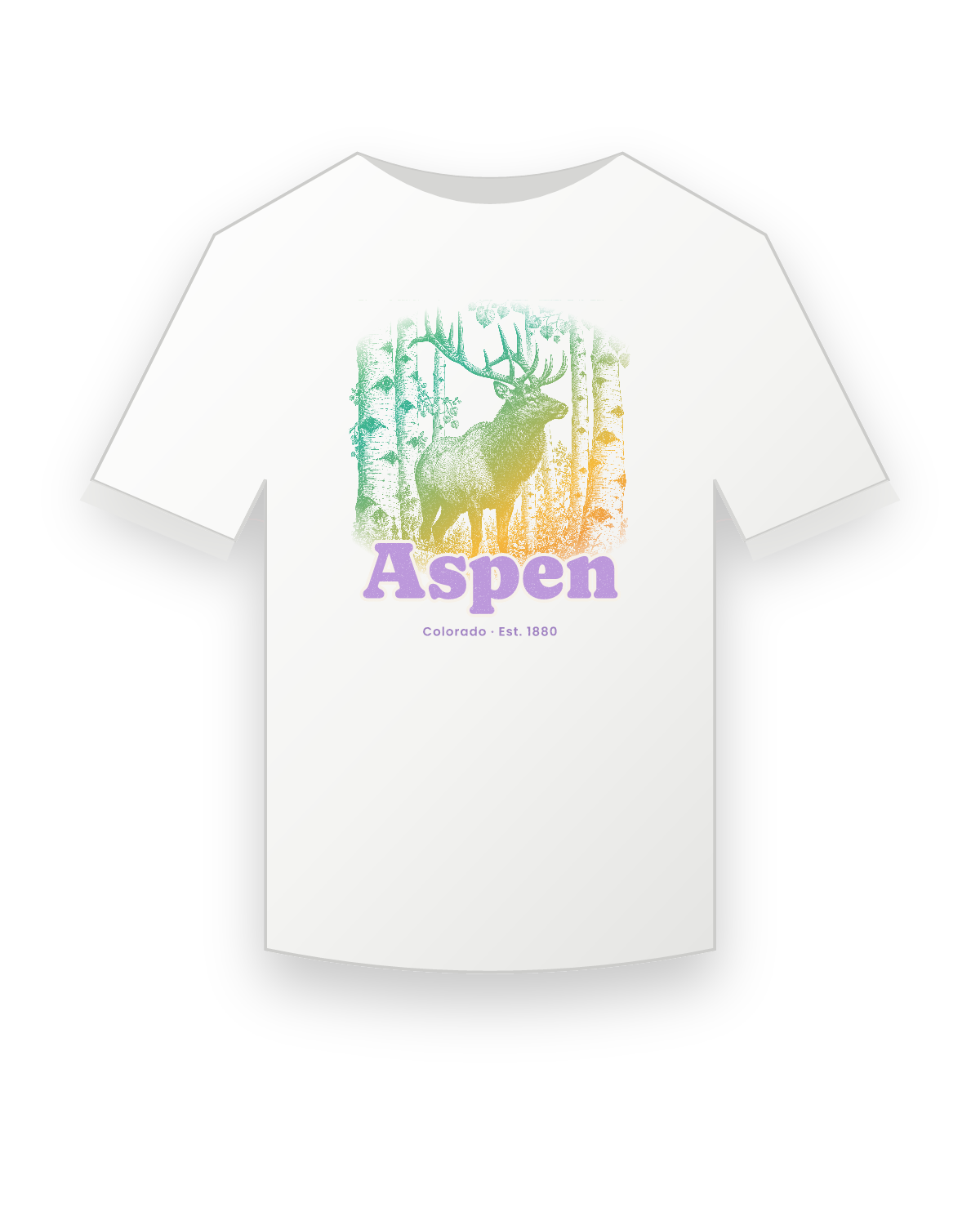 Aspen Elk in the Aspens Youth Tee in White