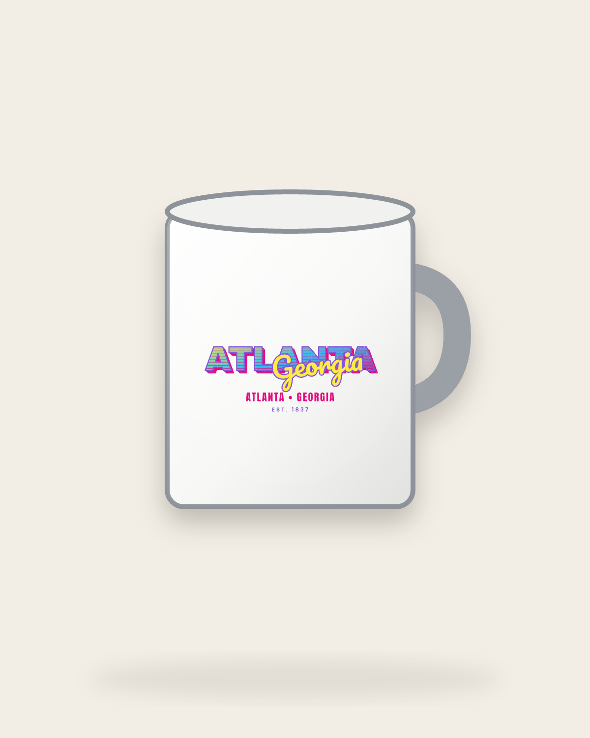 Atlanta Music TV Enamel Camp Mug in White