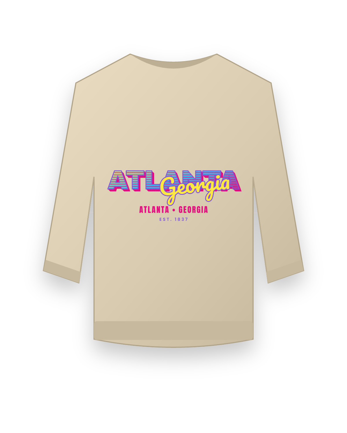 Atlanta Music TV Crewneck Sweatshirt in Sand
