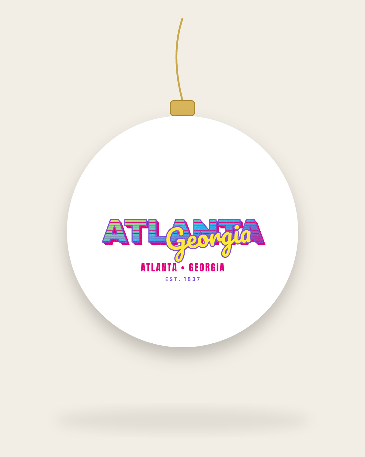 Atlanta Music TV Ceramic Ornament in White