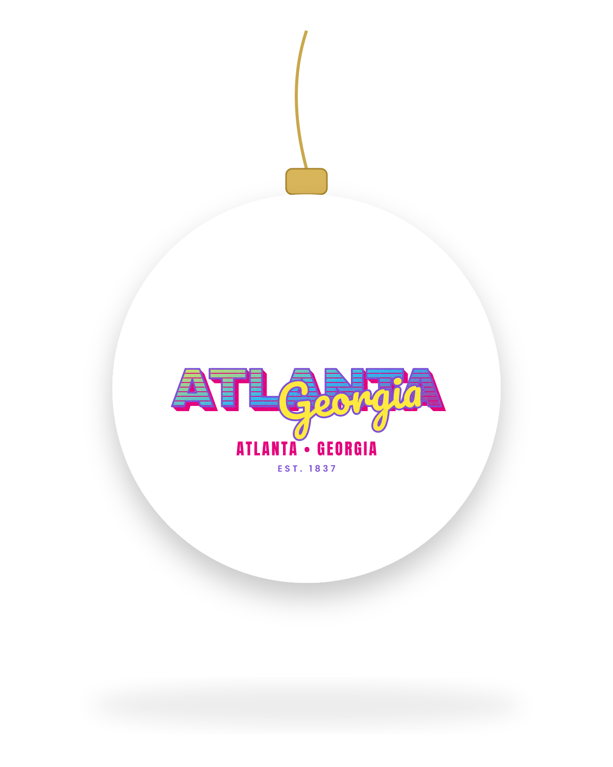 Atlanta Music TV Ceramic Ornament in White
