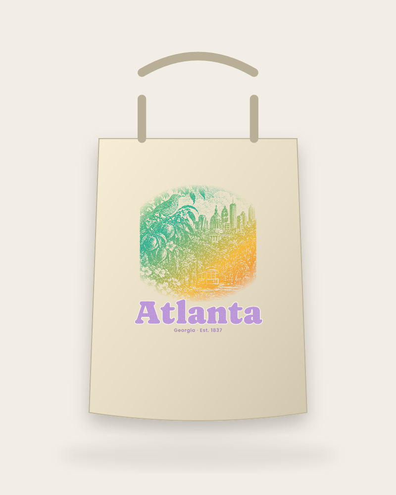 Atlanta Peach & Songbird Canvas Tote