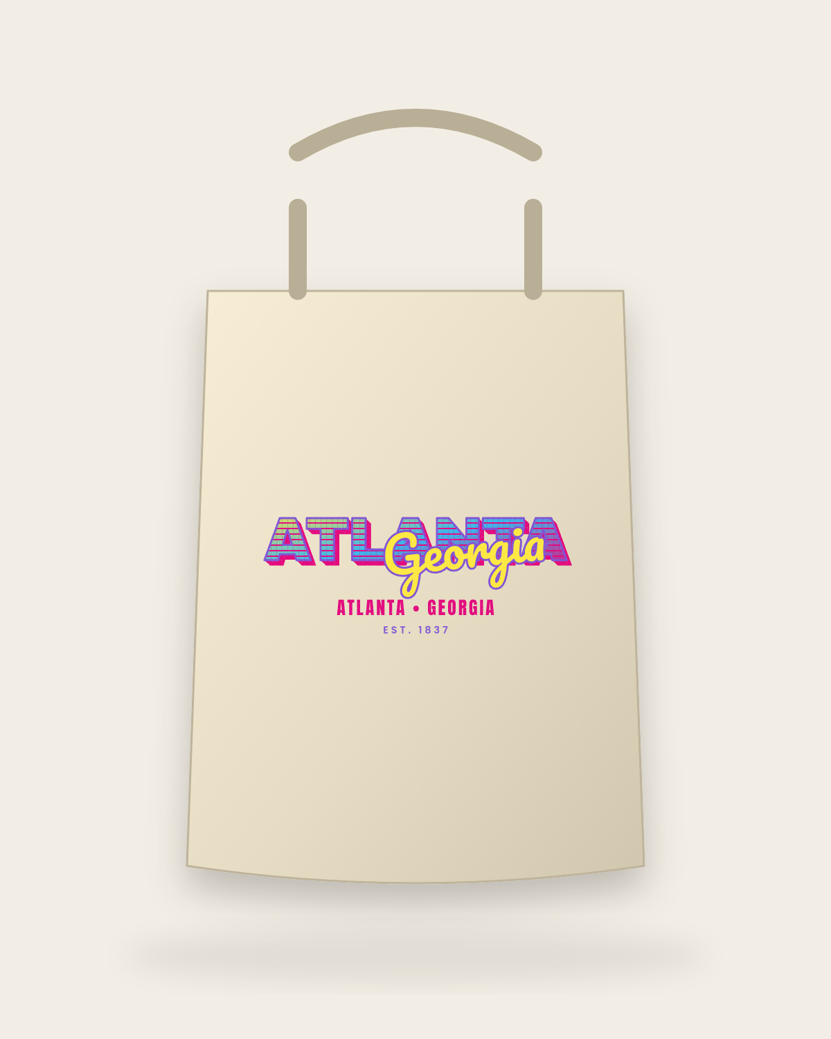 Atlanta Music TV Canvas Tote in Beige