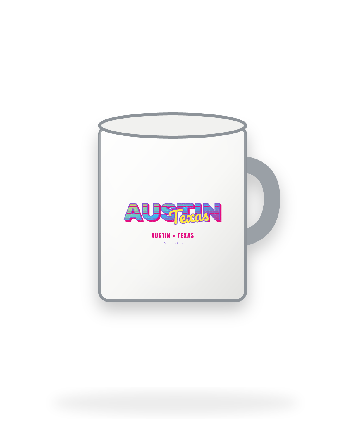 Austin Music TV Enamel Camp Mug in White