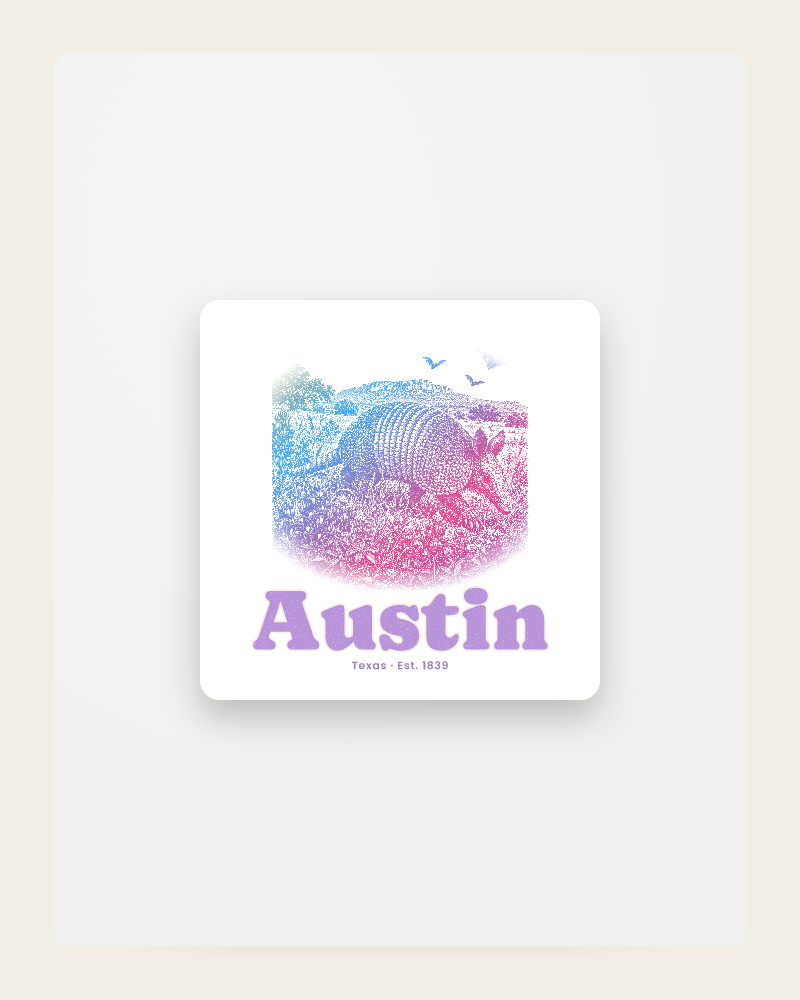 Austin Armadillo Fridge Magnet