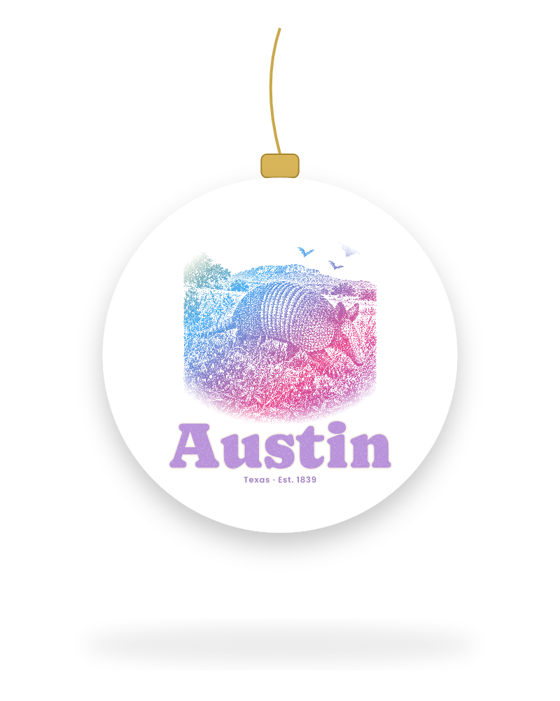 Austin Armadillo Ceramic Ornament