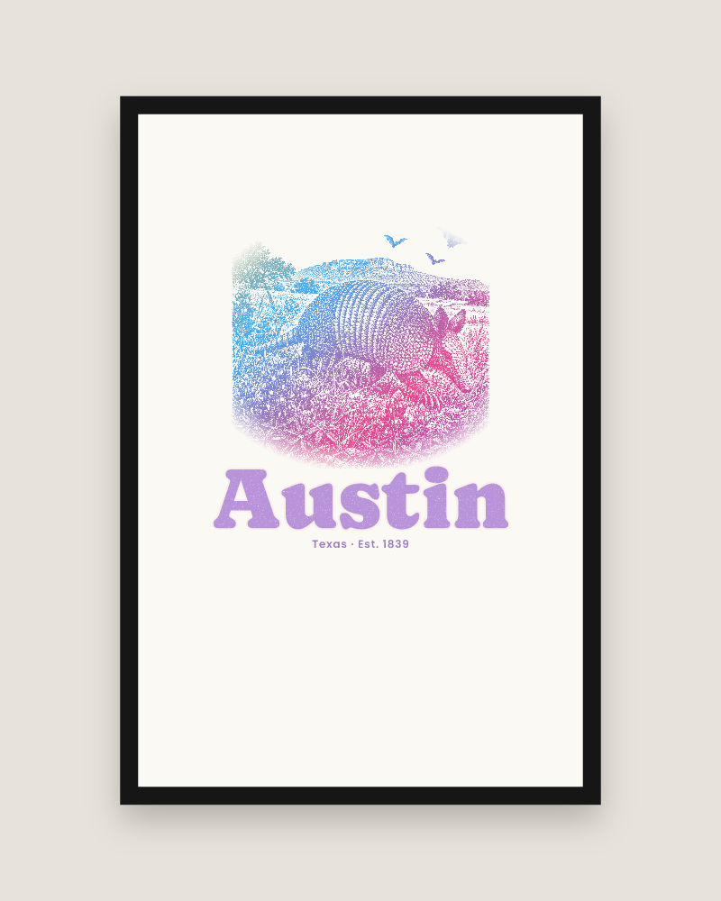 Austin Armadillo Matte Poster