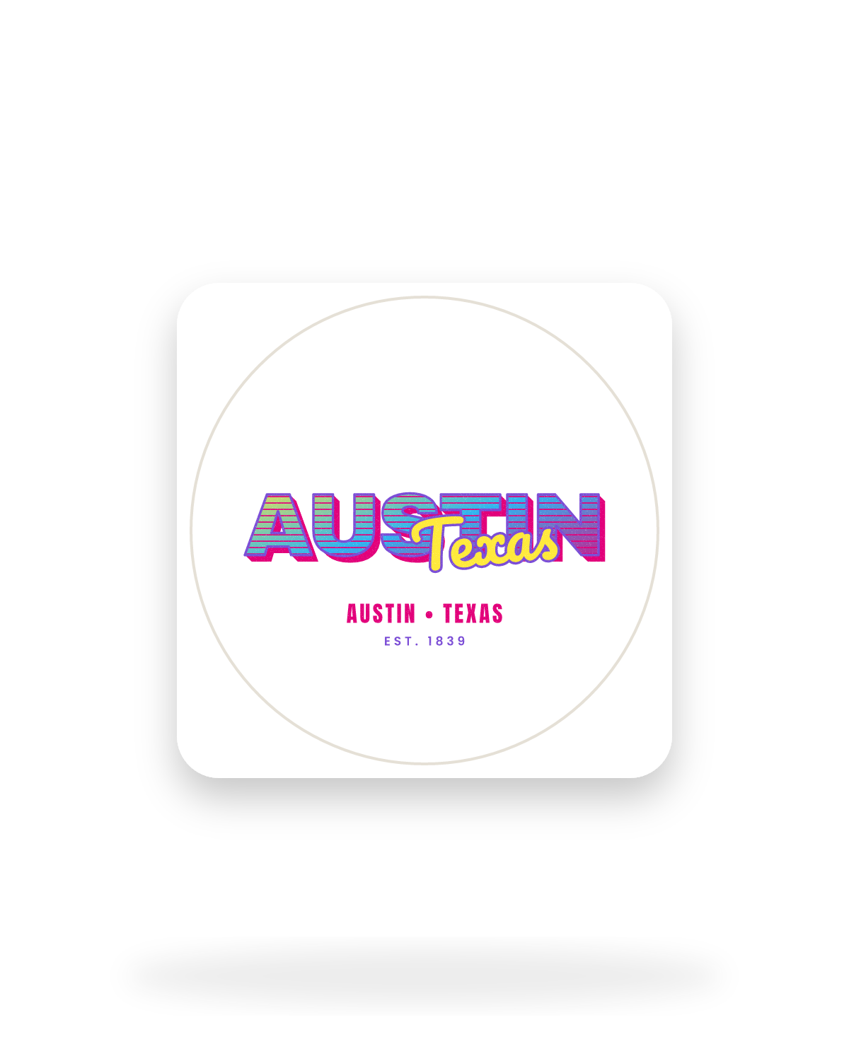 Austin Music TV Kiss-Cut Sticker in White