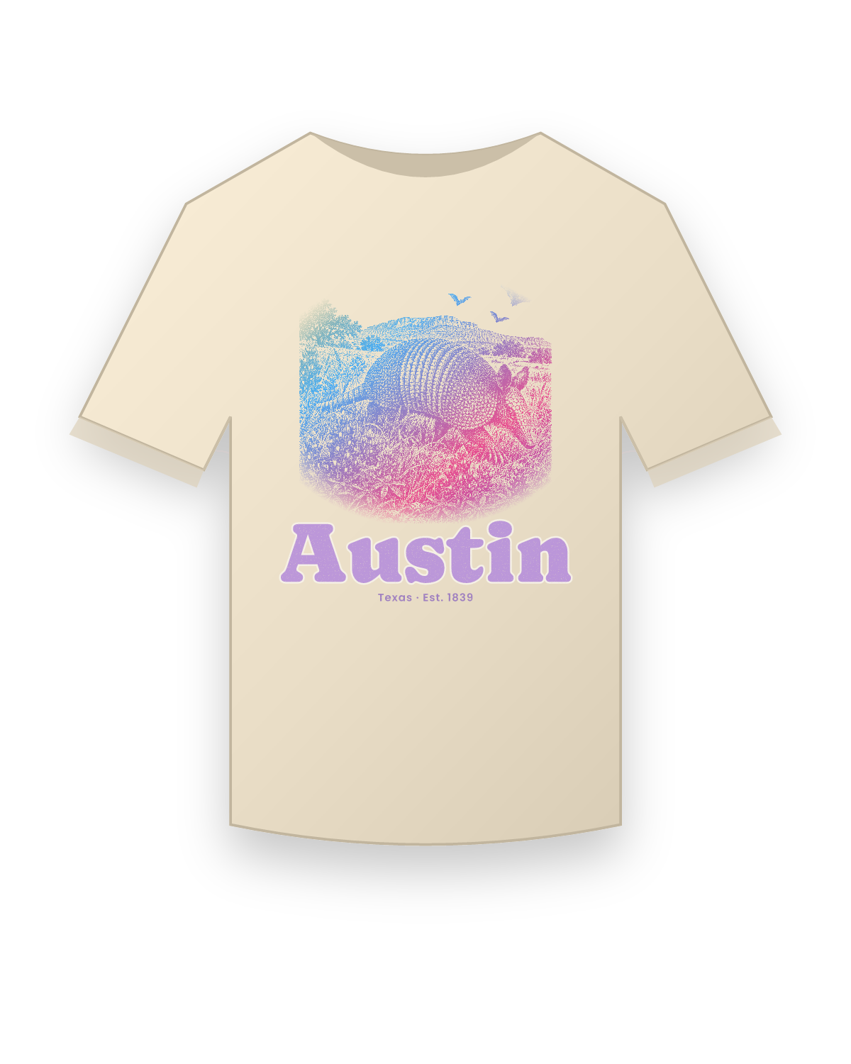 Austin Armadillo Organic Cotton Tee in Natural