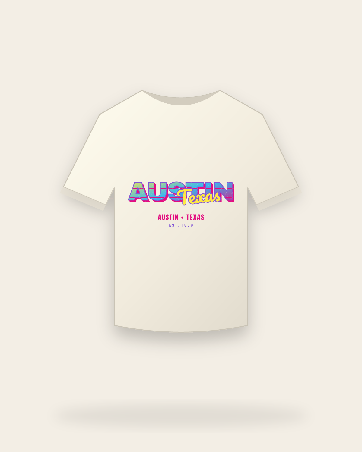 Austin Music TV Vintage Wash Tee in Ivory