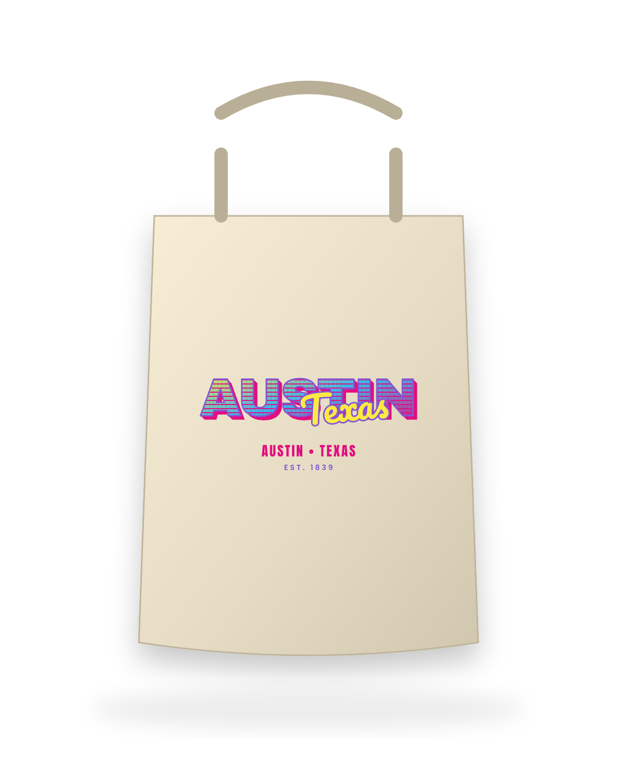 Austin Music TV Canvas Tote in Beige