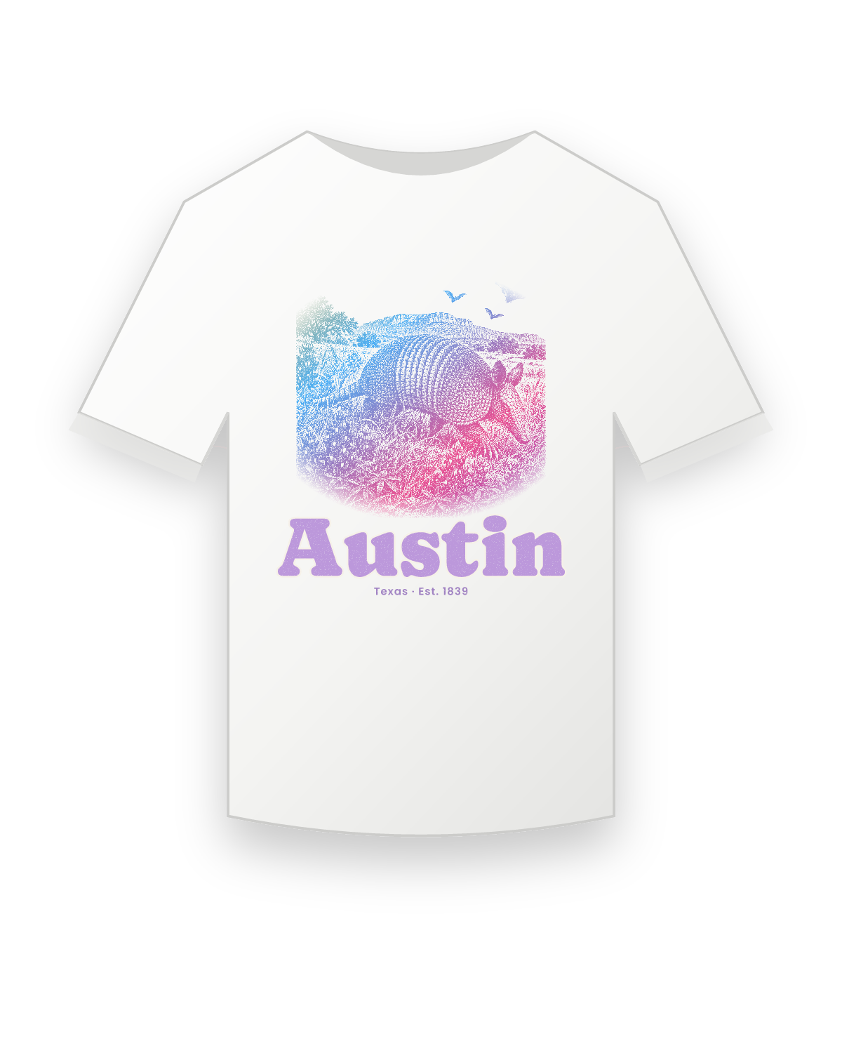 Austin Armadillo Youth Tee in White