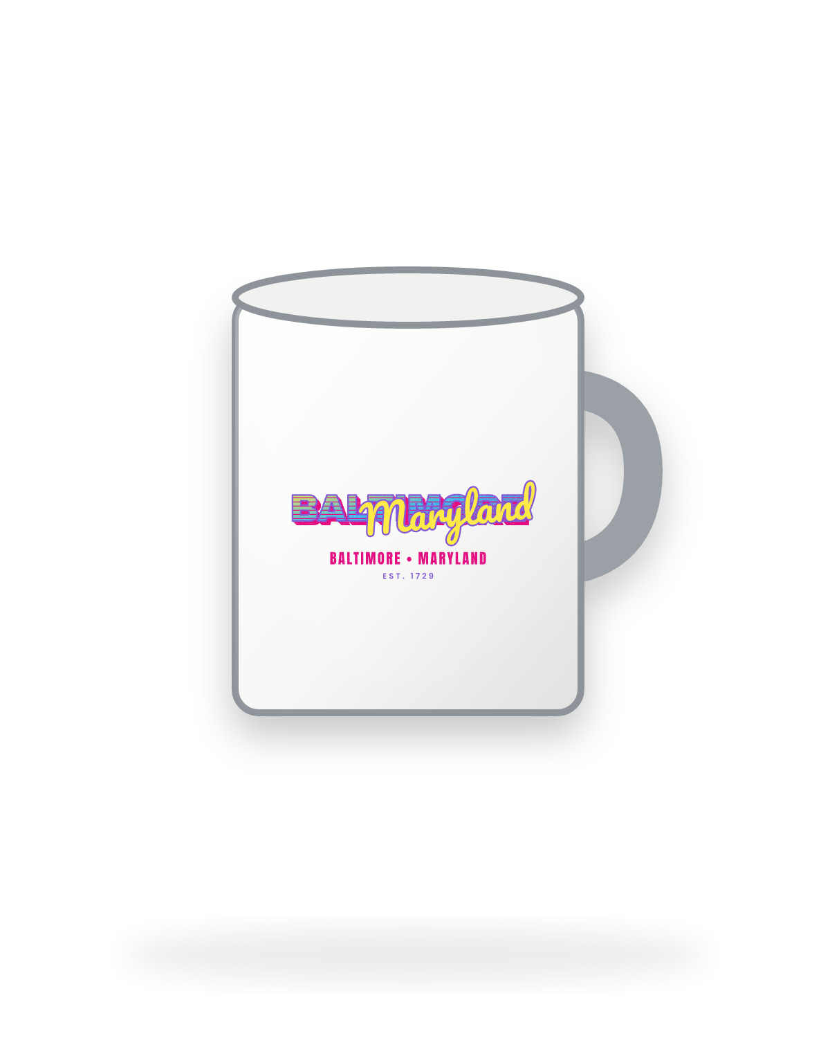 Baltimore Music TV Enamel Camp Mug in White