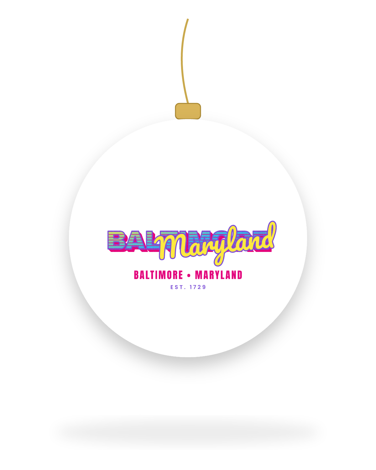 Baltimore Music TV Ceramic Ornament in White