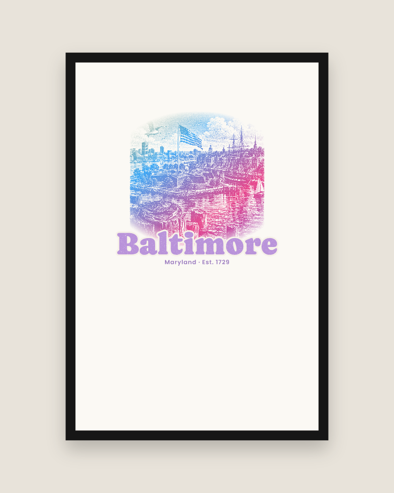 Baltimore Star Fort Harbor Matte Poster