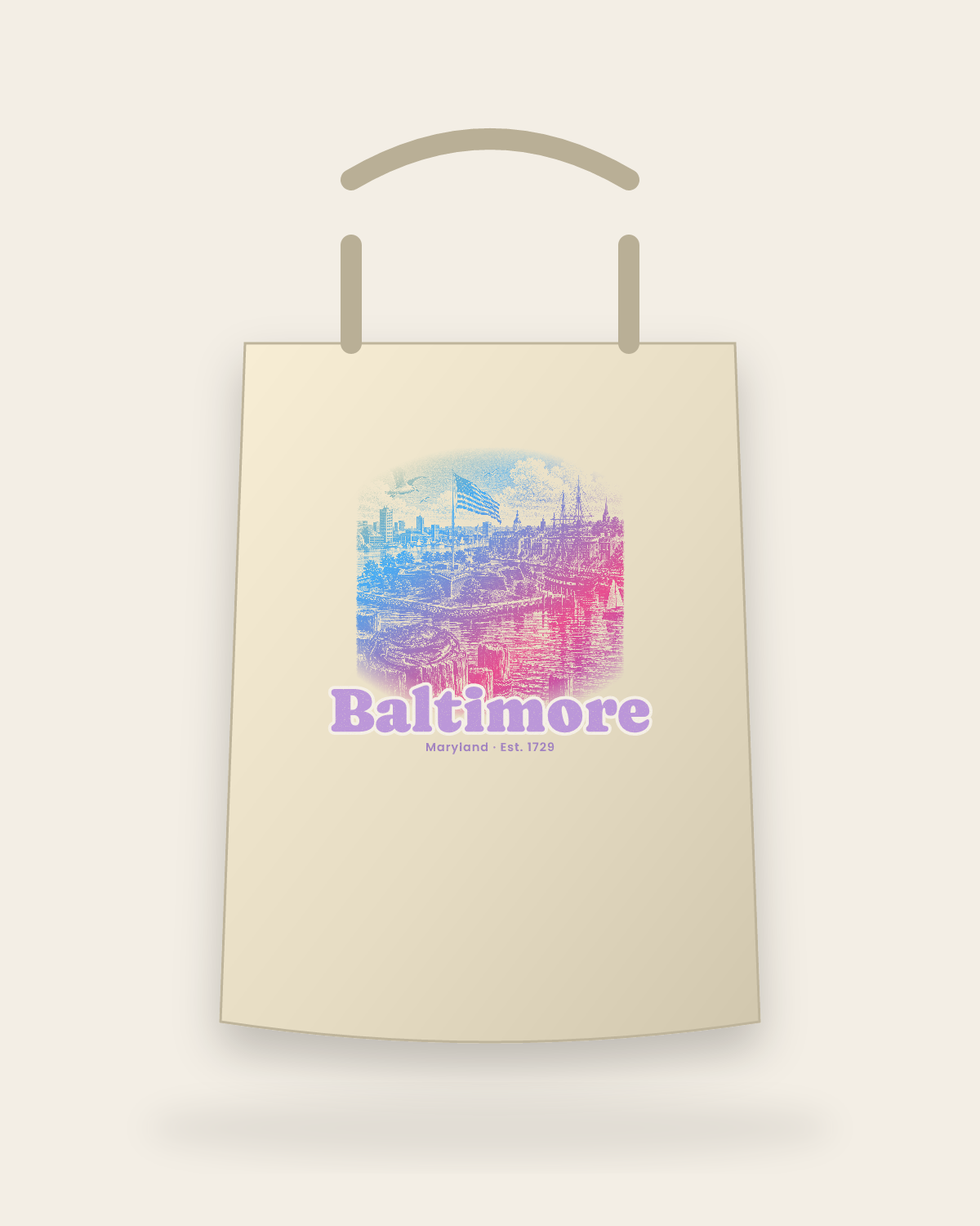 Baltimore Star Fort Harbor Canvas Tote in Beige