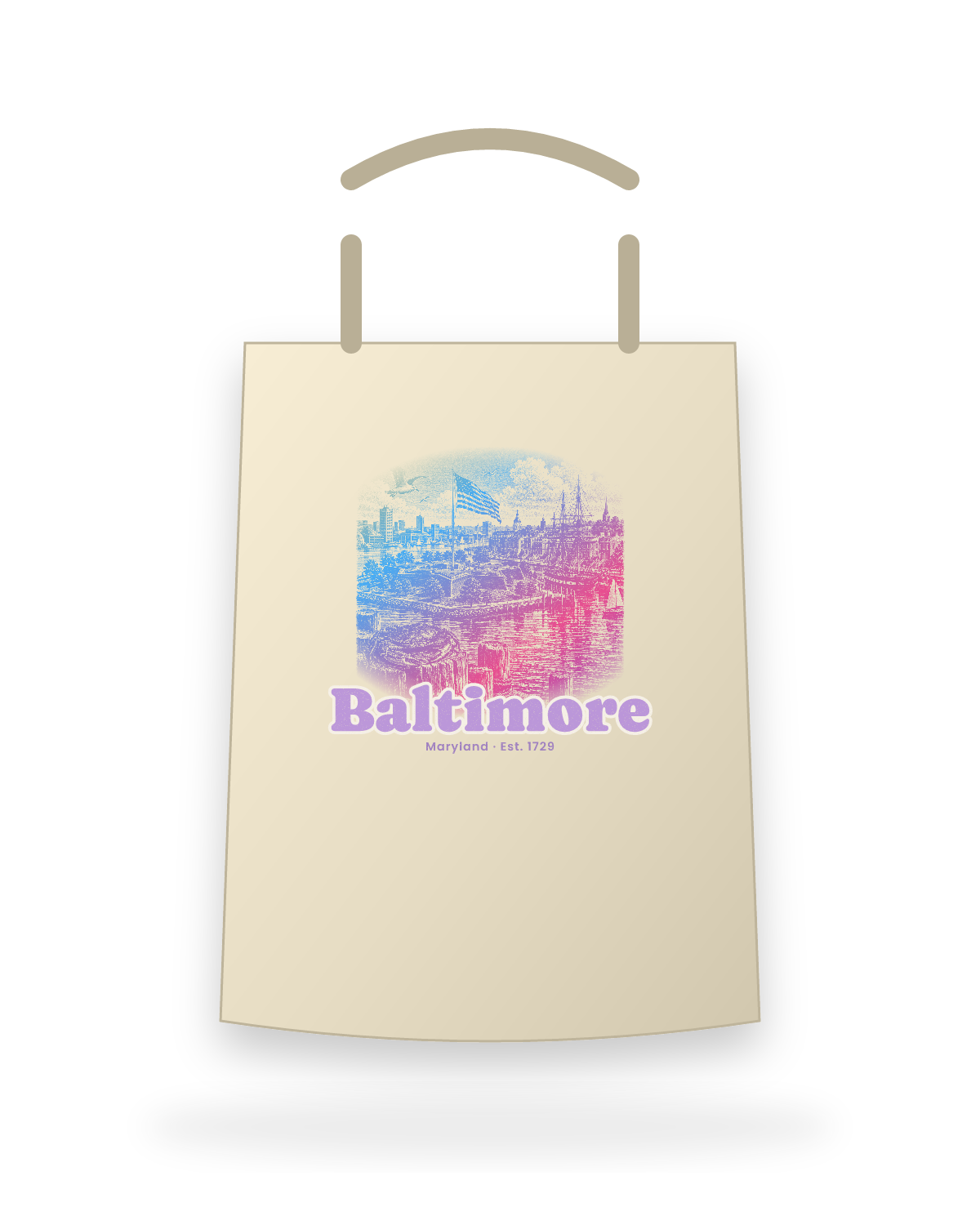 Baltimore Star Fort Harbor Canvas Tote in Beige
