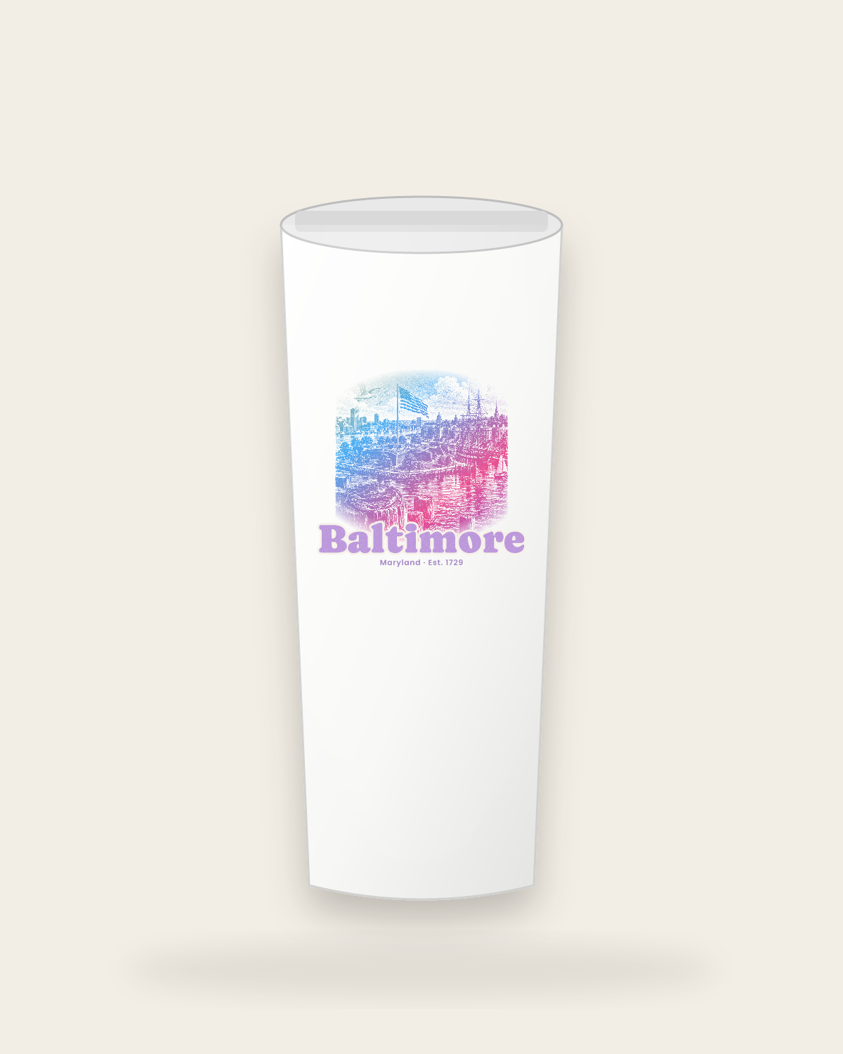 Baltimore Star Fort Harbor Insulated Tumbler 20oz in White