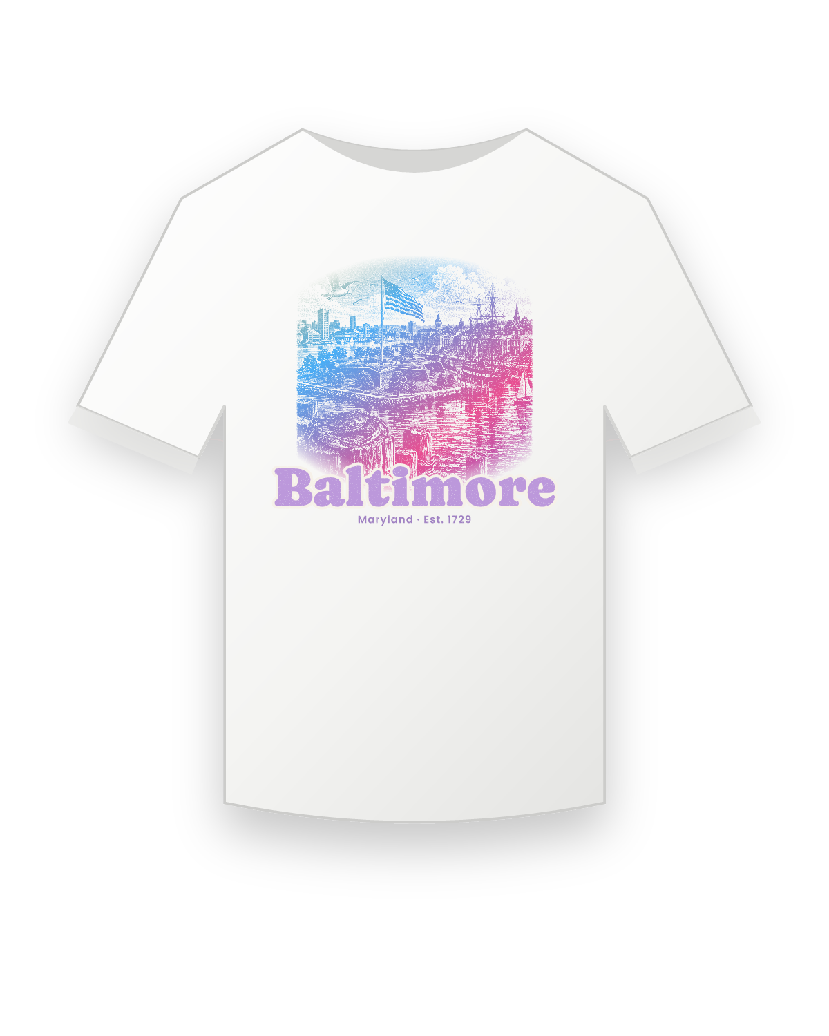 Baltimore Star Fort Harbor Youth Tee in White