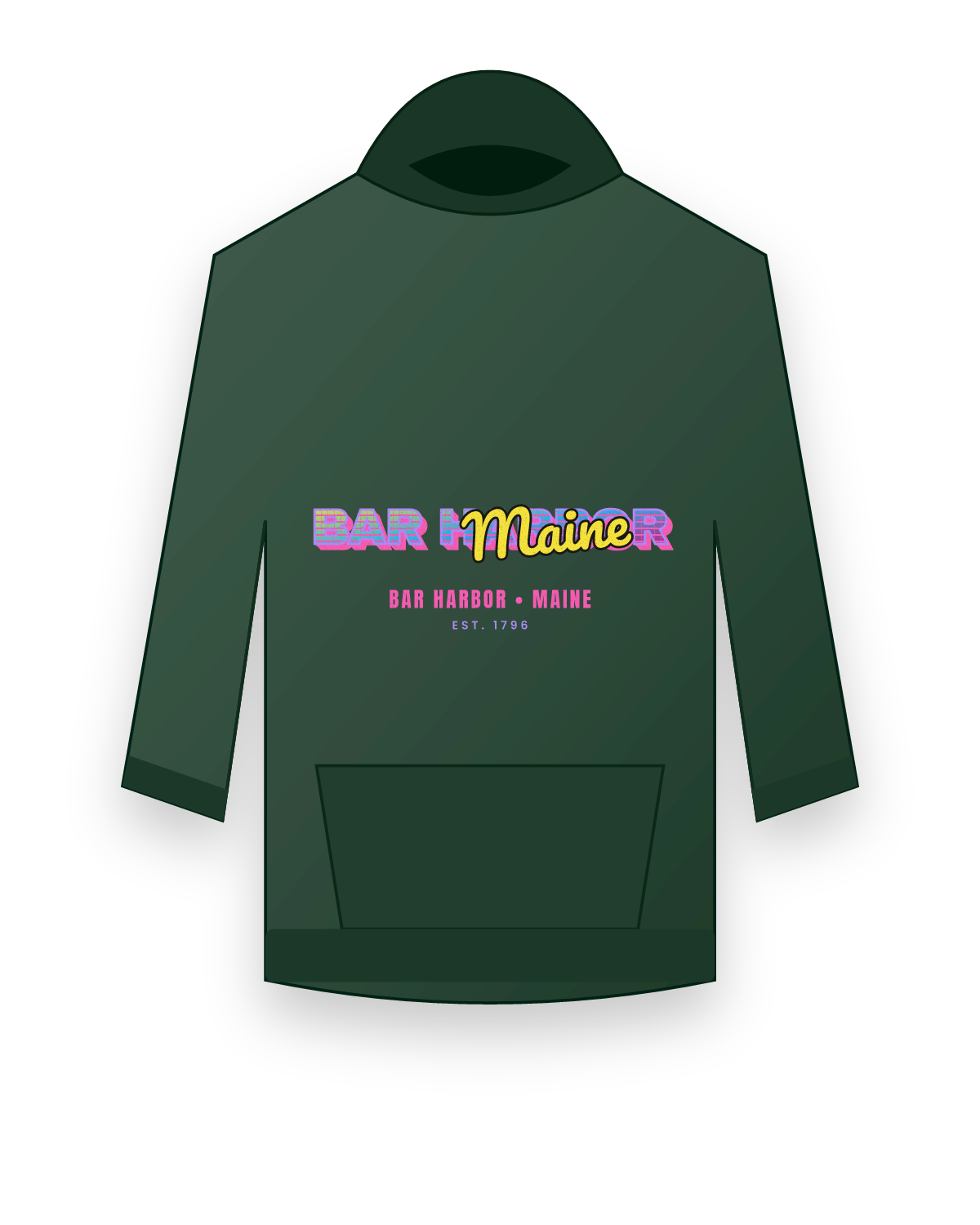Bar Harbor Music TV Hooded Sweatshirt in Forest Green