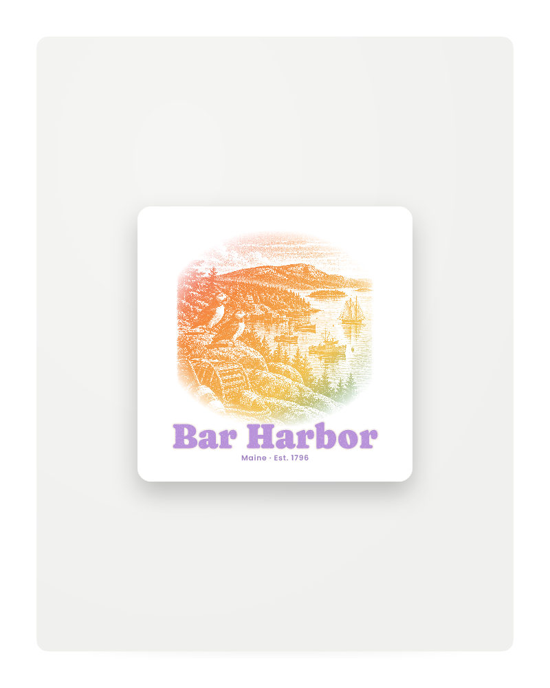 Bar Harbor Harbor Puffins Fridge Magnet