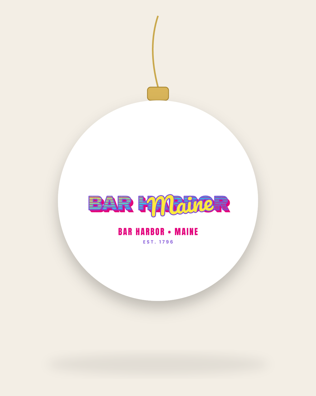 Bar Harbor Music TV Ceramic Ornament in White