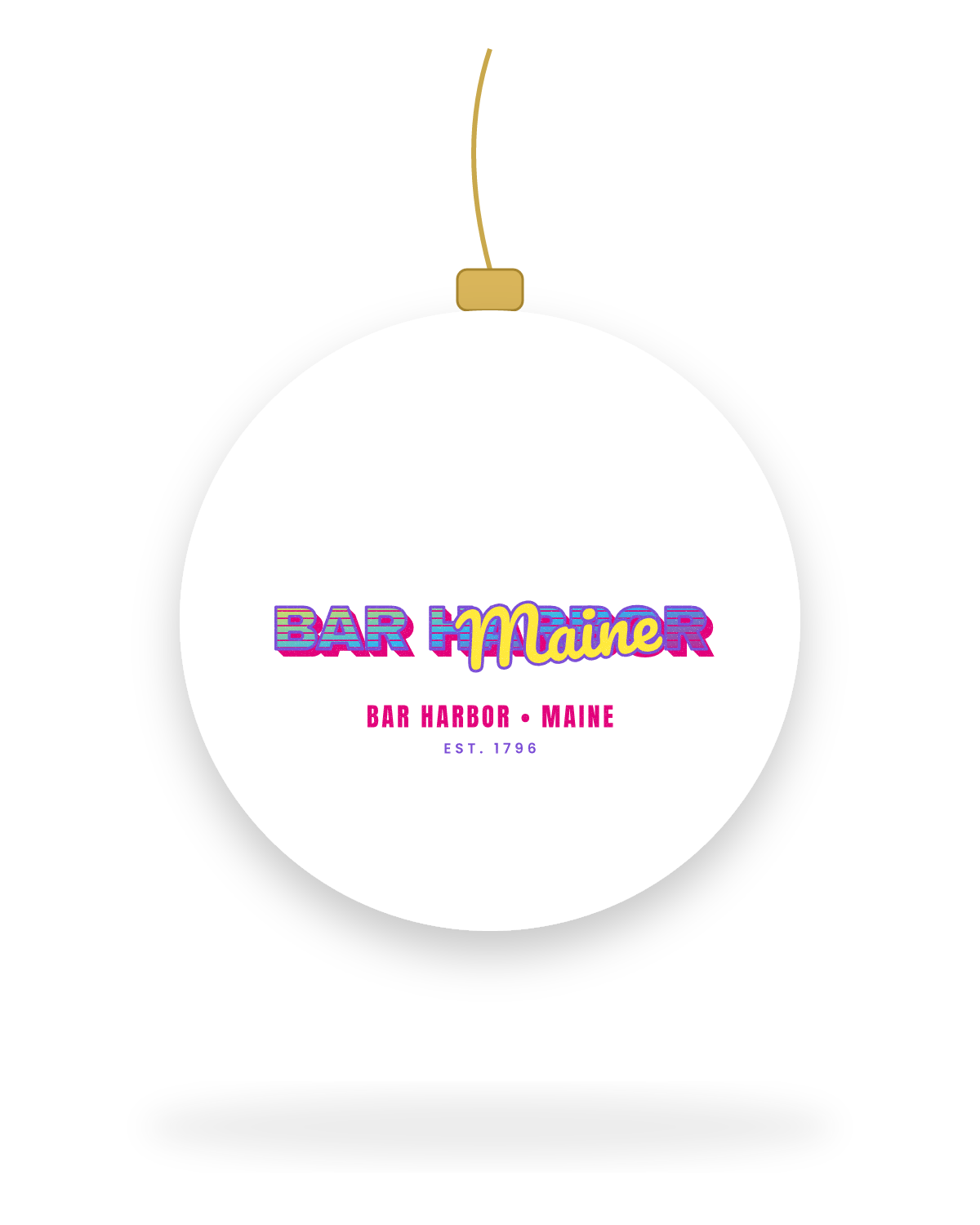 Bar Harbor Music TV Ceramic Ornament in White