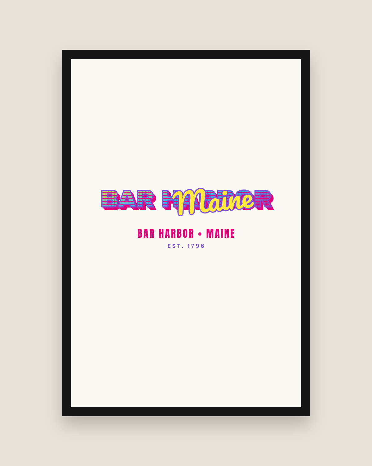 Bar Harbor Music TV Matte Poster in White