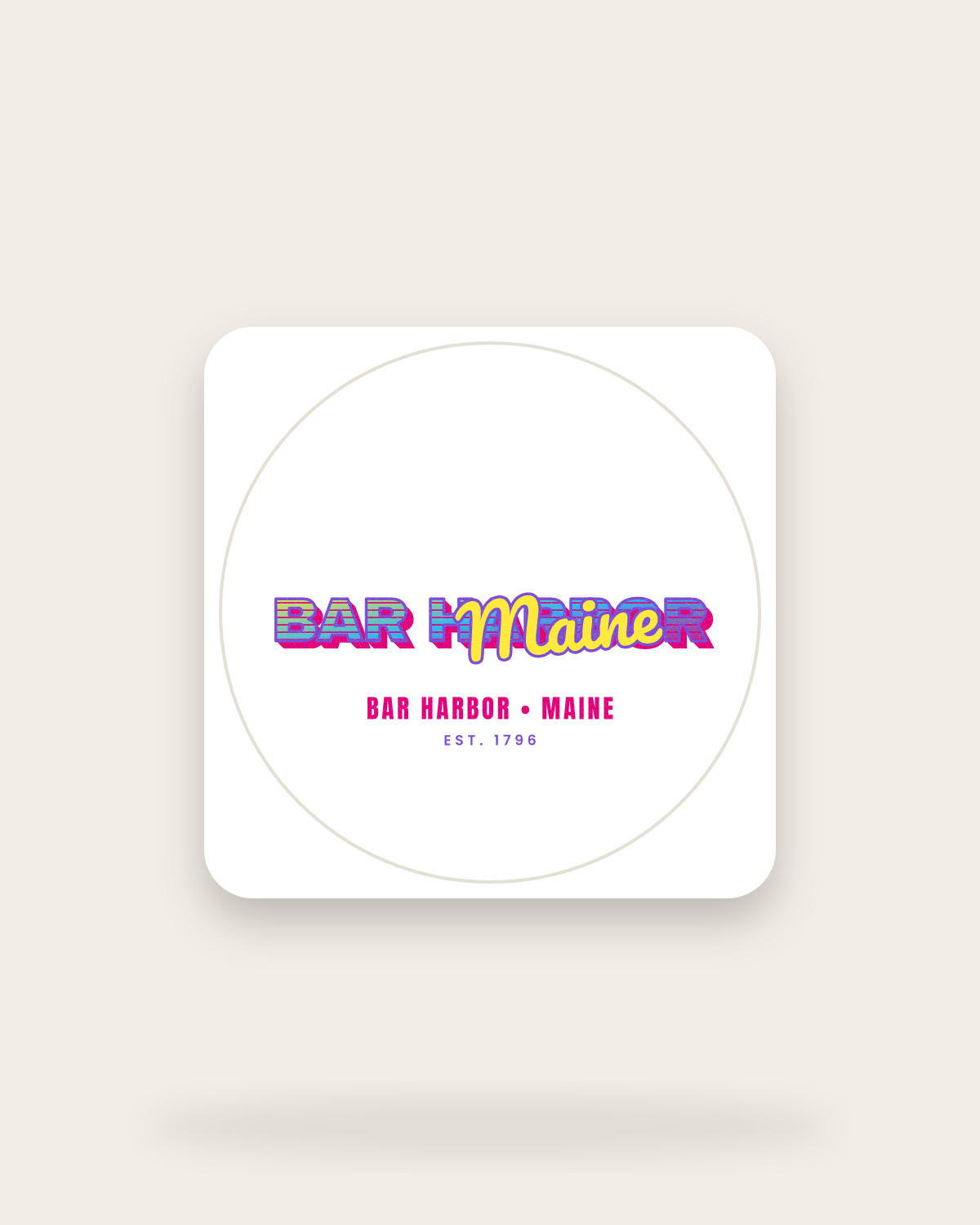 Bar Harbor Music TV Kiss-Cut Sticker in White