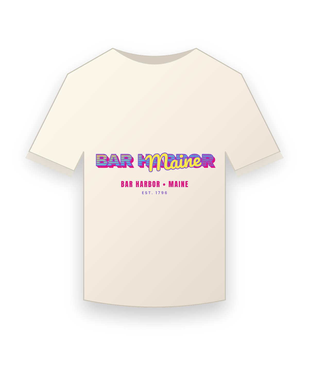 Bar Harbor Music TV Vintage Wash Tee in Ivory