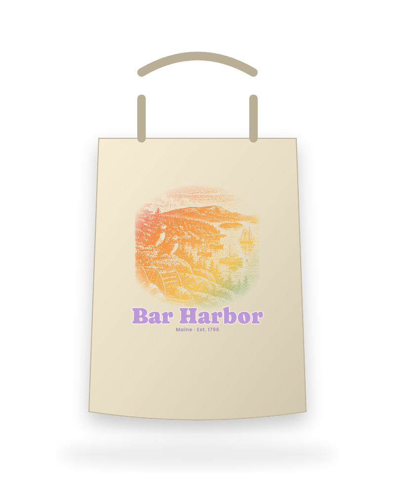 Bar Harbor Harbor Puffins Canvas Tote